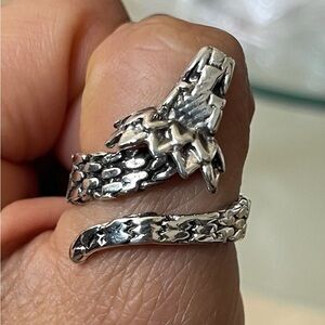 Elegant Silver Snake Ring